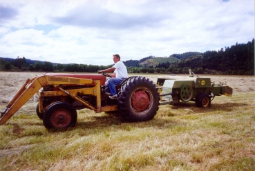 This is Jim on another one of our tractors, "Squat"